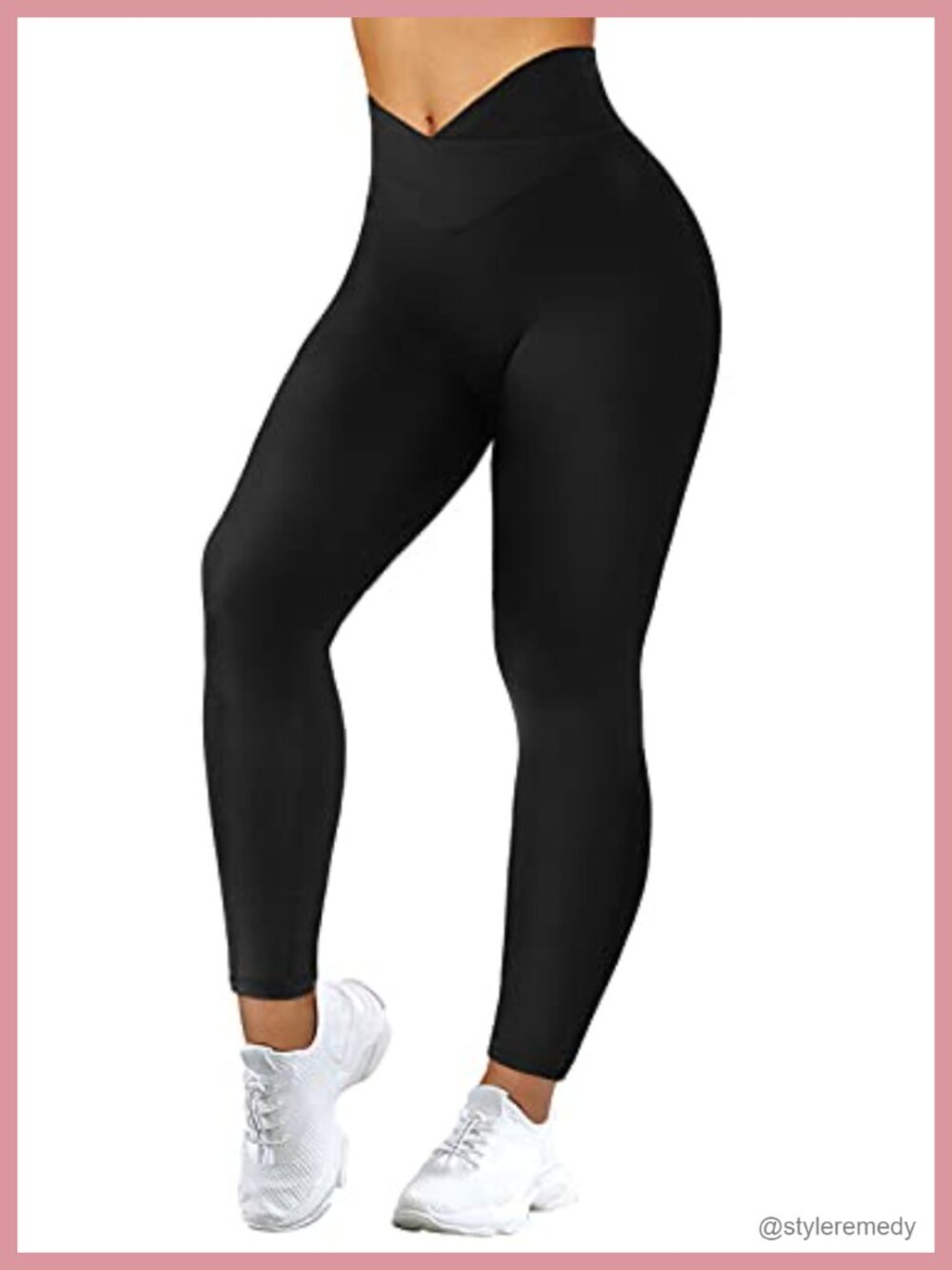 Cross Waist Booty Lifting Leggings with Pockets High Waisted Yoga Pants